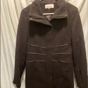 Calvin Klein long jacket black with Zipper design